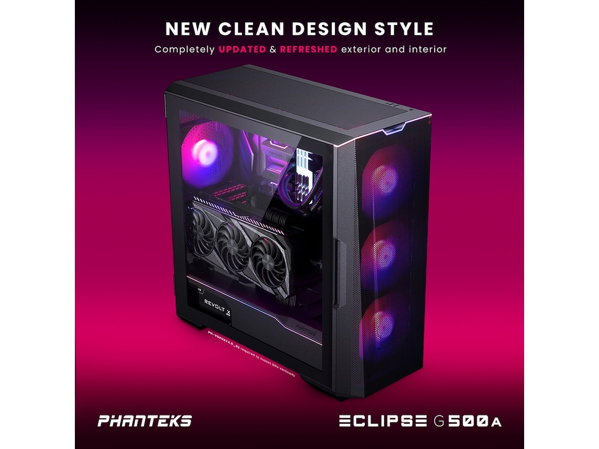 Phanteks Eclipse G500A DRGB Mid Tower (svart) Midi tower