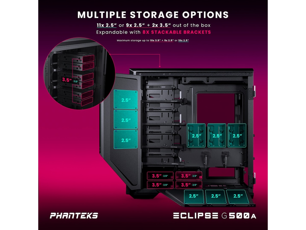 Phanteks Eclipse G500A DRGB Mid Tower (svart) Midi tower