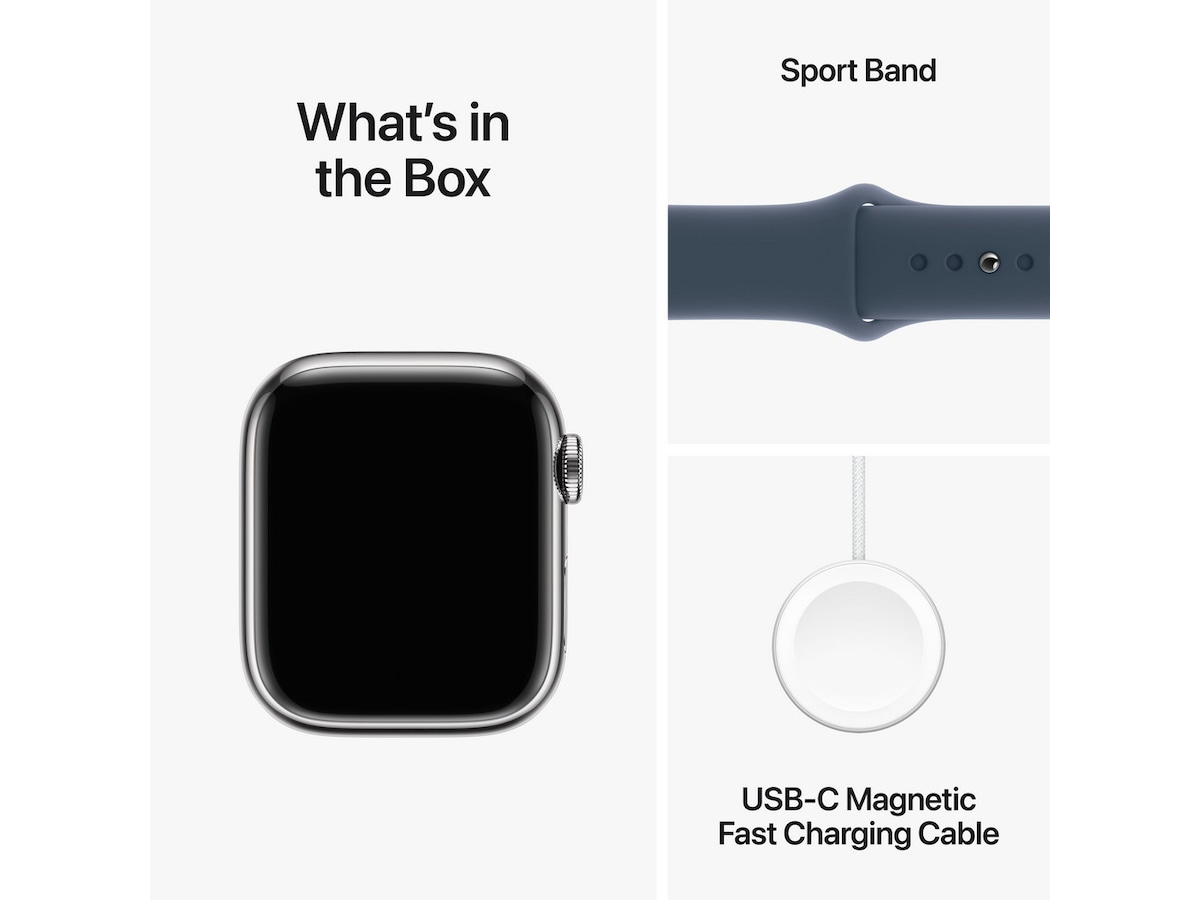 Apple Watch Series 9 GPS + LTE 41mm Rostfritt stål (silver) Smartwatches