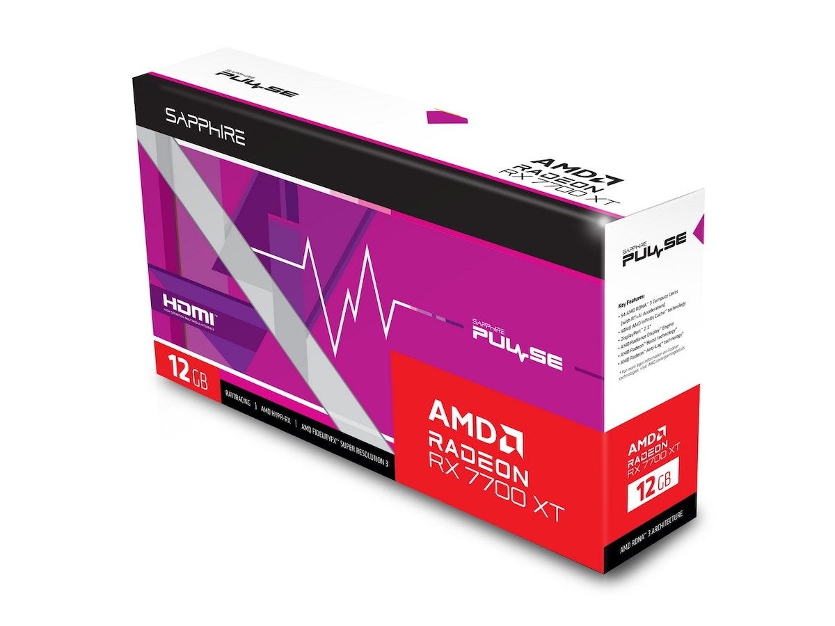 Sapphire PULSE AMD Radeon RX 7700 XT Grafikkort