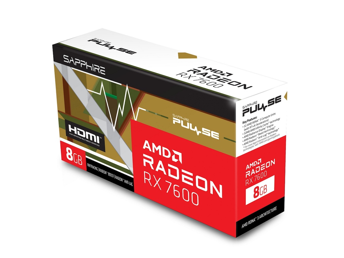 Sapphire PULSE AMD Radeon RX 7600 Grafikkort