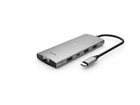 iiglo 8-i-1 Slim MultiPort Docking (ljusgrå) Dockningsstation och USB-hub