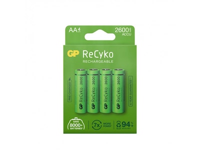 GP ReCyko AA- NiMh batteri 2600mAh 4-pk