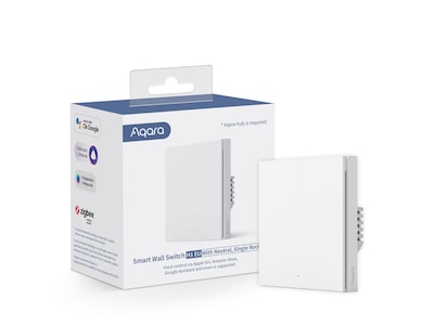 Aqara Smart Wall Switch H1 (neutral. enkel switch) (vit)