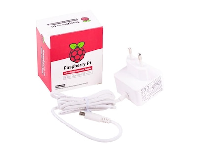 Produktfoto för Raspberry Pi - Strömadapter - AC 115/230 V - vit - för Raspberry Pi 4 Desktop Kit, 4 Model B, 4 Model B Starter Kit, 4 Starter Kit