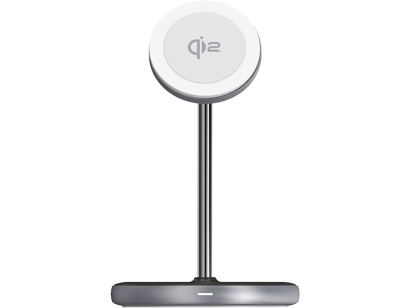 Andersson 2-i-1 Qi2 20W trådlös laddningsstation (silver) Trådlös laddare