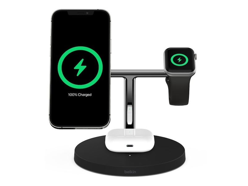 Belkin Boost Charge Pro 3-i-1 15W Trådlös laddningsstation (svart) Trådlös laddare