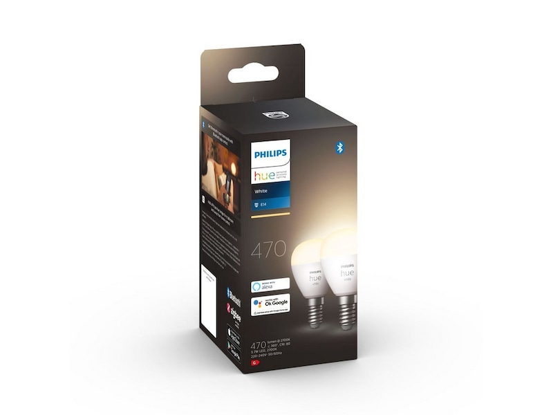 Philips Hue White 2-pack klotlampa P45 E14 LED-lampor & glödlampor