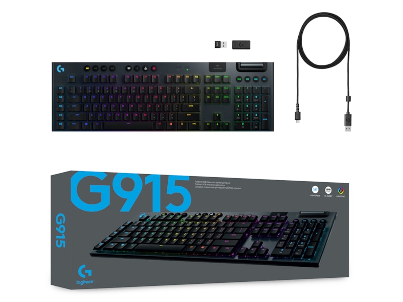 Logitech G915 Lightspeed Trådlöst Gamingtangentbord (svart) Gamingtangentbord