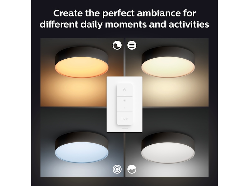 Philips Hue Enrave medium taklampa (svart) Taklampa