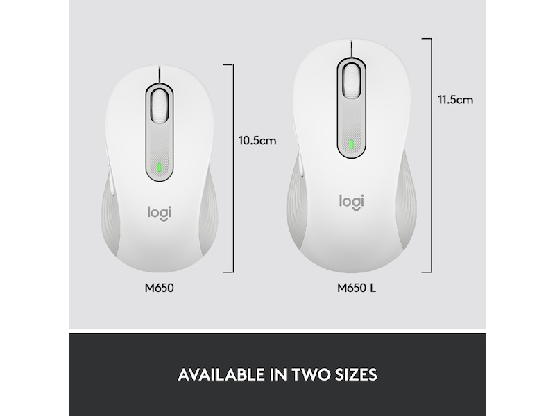 Logitech Signature M650 Large trådlös mus Offwhite Mus