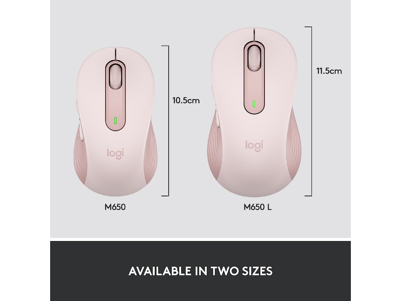 Logitech Signature M650 Medium  trådlös mus Rosa Mus