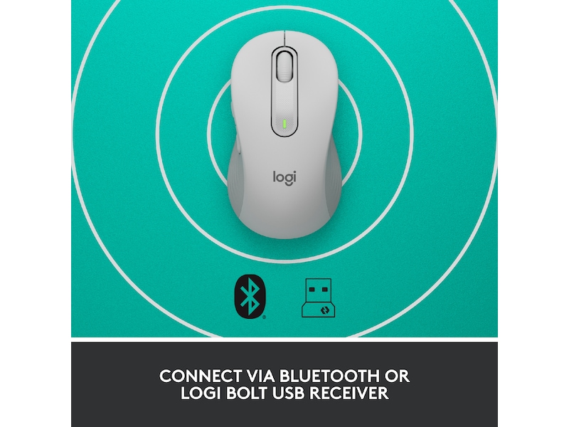 Logitech Signature M650 Medium  trådlös mus Offwhite Mus