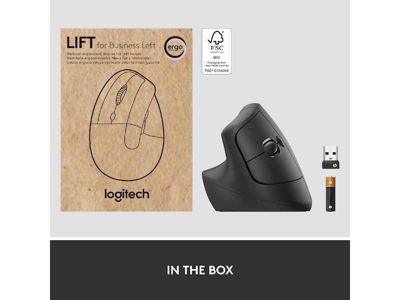 Logitech Lift Vertikal Business Vänster mus (graphite) Mus