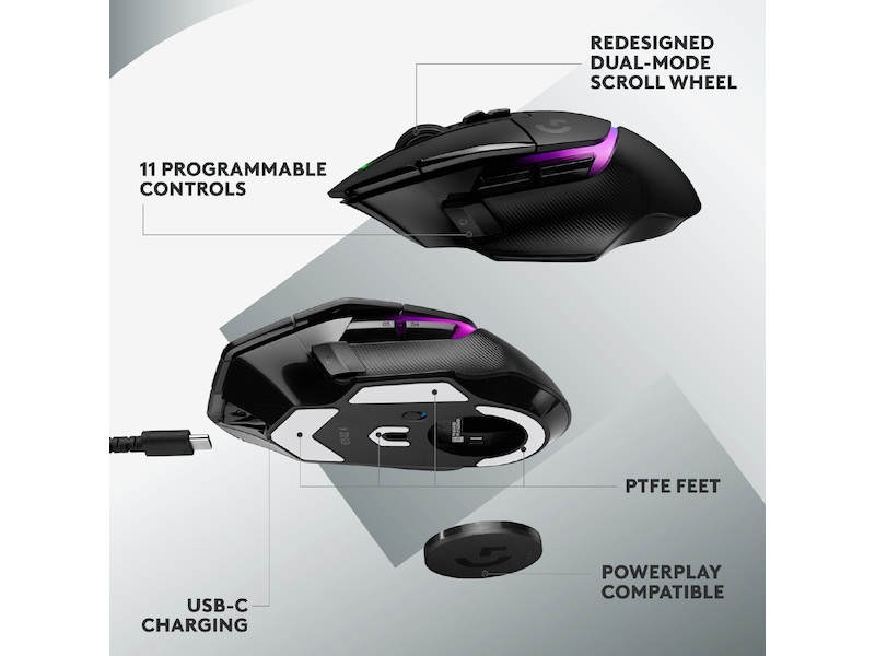 Logitech G502 X Plus Gamingmus (svart) Gamingmus