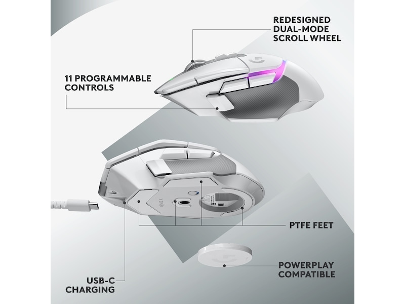 Logitech G502 X Plus Gamingmus (vit) Gamingmus