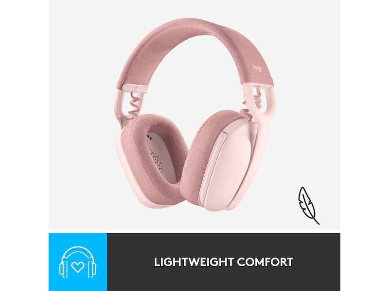 Logitech Zone Vibe 100 trådlös headset (rosa) Hörlurar