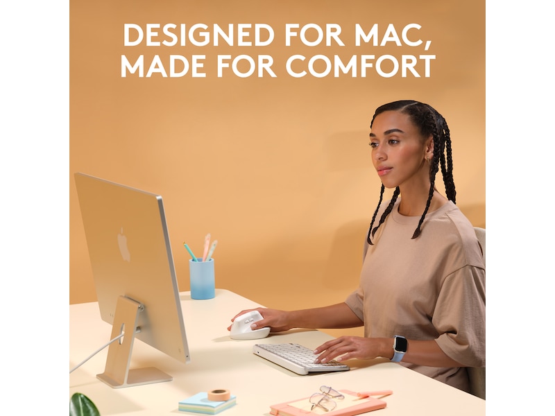 Logitech Lift for Mac Vertikal Trådlös Mus (off-white) Ergonomi