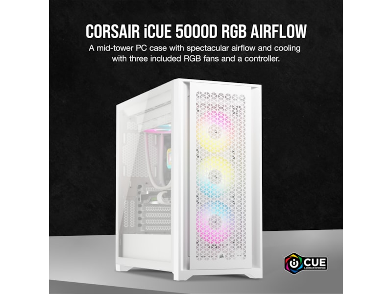 Corsair iCUE 5000D RGB Airflow Mid-Tower (vit) Midi tower