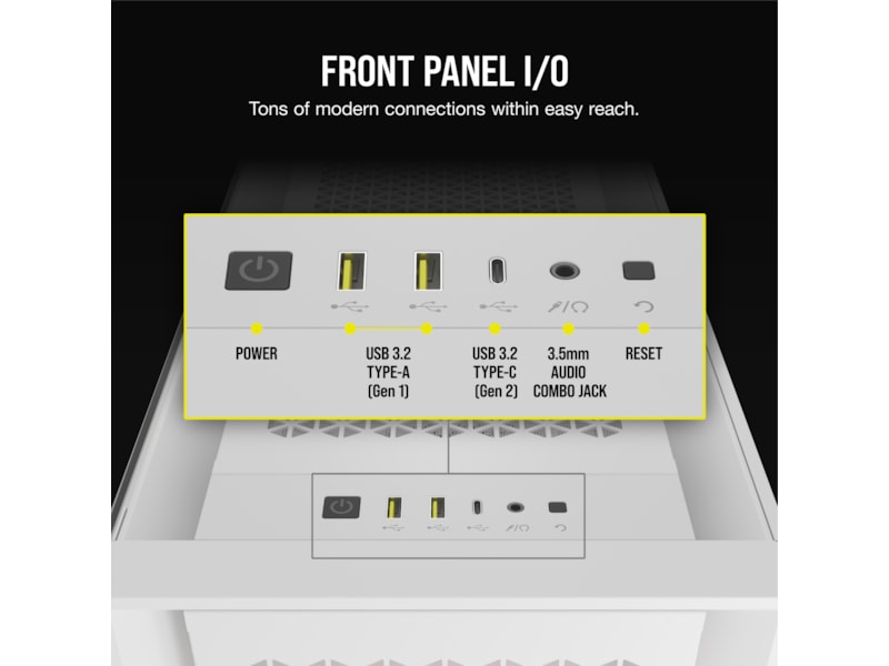 Corsair iCUE 5000D RGB Airflow Mid-Tower (vit) Midi tower