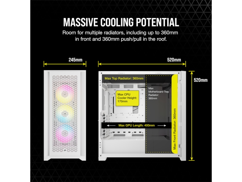 Corsair iCUE 5000D RGB Airflow Mid-Tower (vit) Midi tower