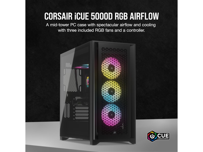 Corsair iCUE 5000D RGB Airflow Mid-Tower (svart) Midi tower