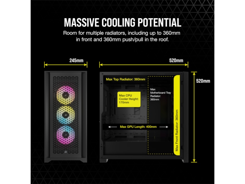 Corsair iCUE 5000D RGB Airflow Mid-Tower (svart) Midi tower