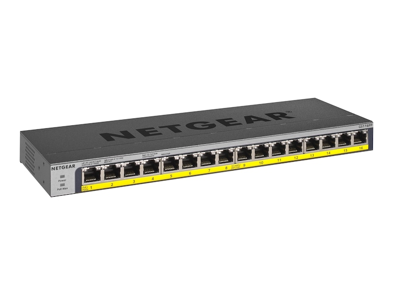 Netgear GS116PP 16-Port PoE/PoE+  Switch Switchar