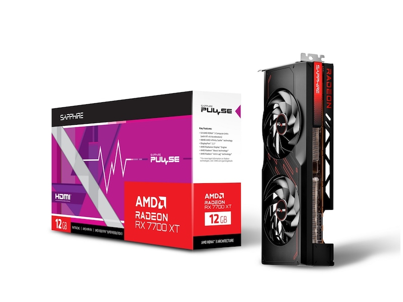 Sapphire PULSE AMD Radeon RX 7700 XT Grafikkort