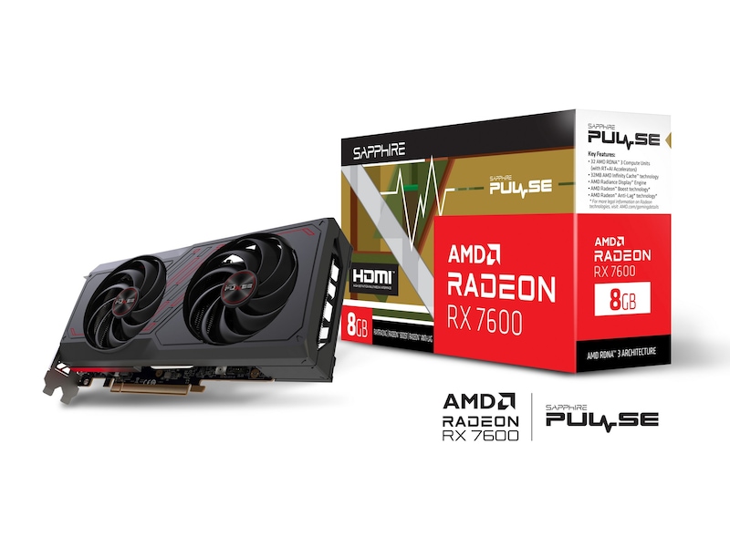 Sapphire PULSE AMD Radeon RX 7600 Grafikkort