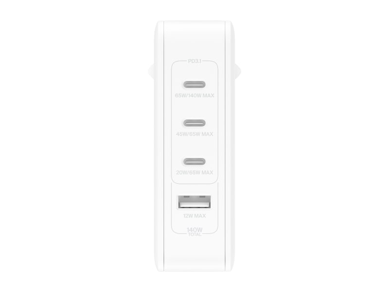 Belkin 4-port GaN 140W väggladdare (vit) Mobilladdare