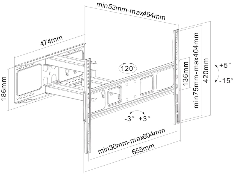 Andersson WMA 3.9 väggfäste TV tilt 37-70" Väggfäste & TV-stativ