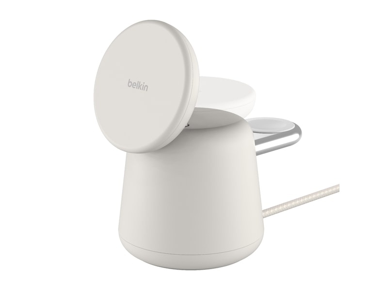 Belkin Boost Charge Pro 2-i-1 15W trådlös laddningsdocka (sand) Trådlös laddare