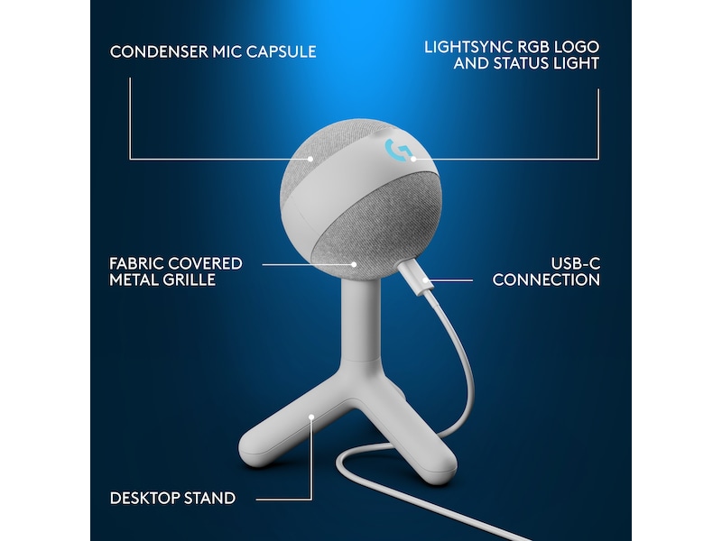 Logitech G Yeti Orb Mikrofon (vit) Mikrofon