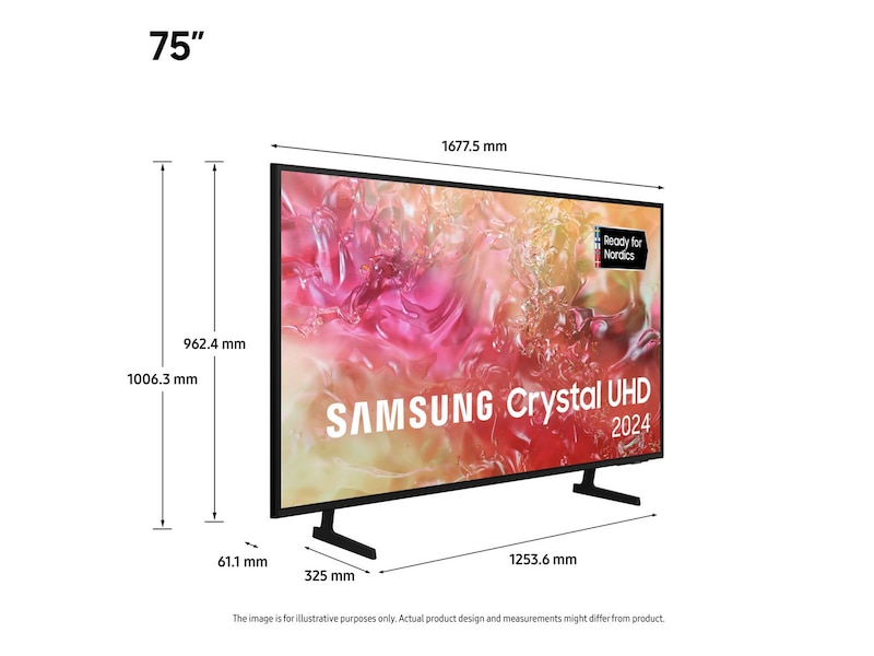 Samsung 75" DU7105 4K Crystal UHD Smart TV TU75DU7105K TV