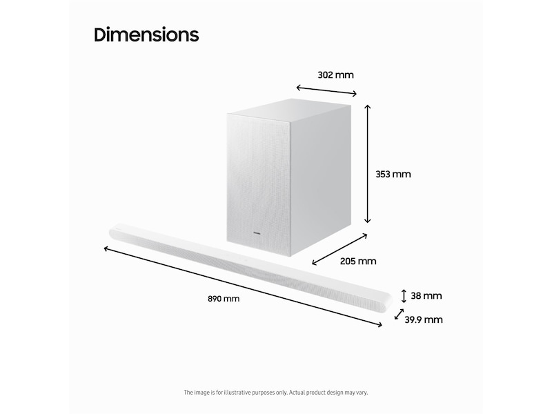 Samsung HW-S711D soundbar med subwoofer (vit) Soundbars