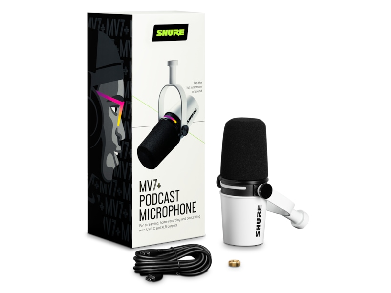 Shure MV7+ Podcast Mikrofon (vit) Mikrofon