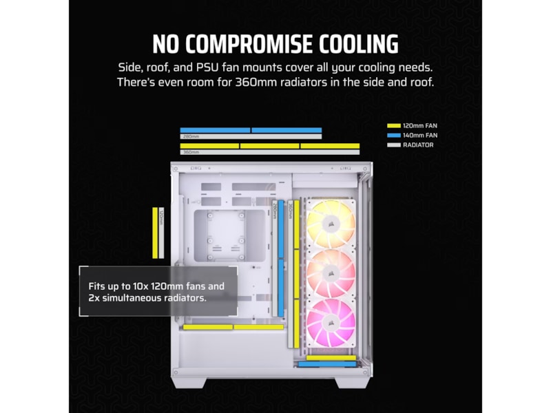 Corsair 3500X ARGB Tempered Glass Mid Tower (vit) Midi tower