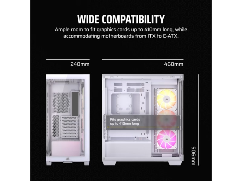 Corsair 3500X ARGB Tempered Glass Mid Tower (vit) Midi tower