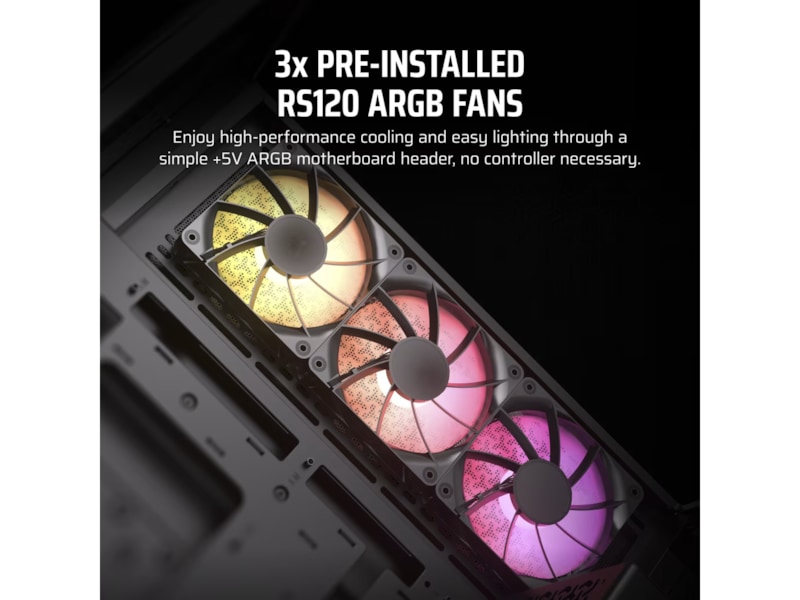 Corsair 3500X ARGB Tempered Glass Mid Tower (svart) Midi tower