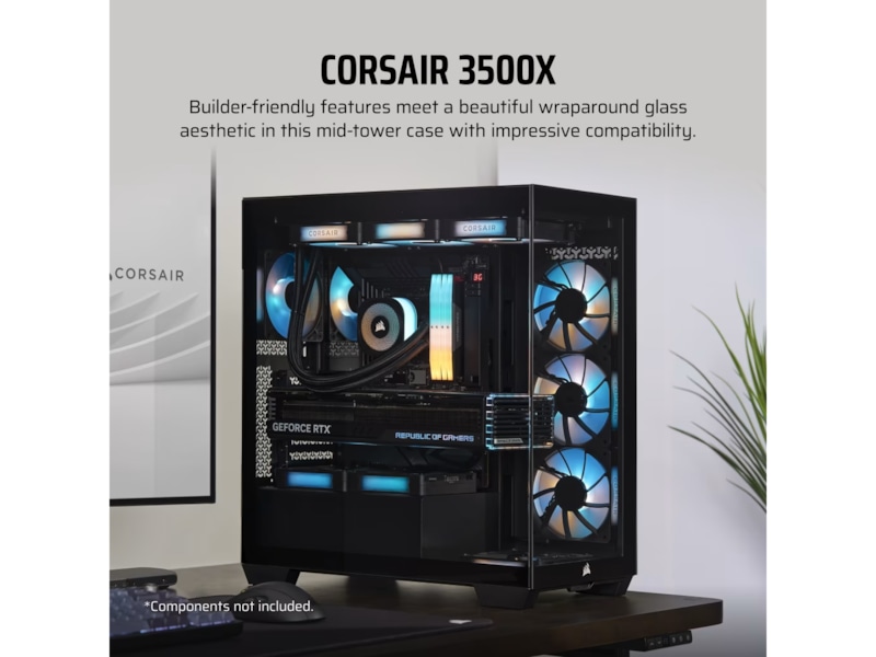 Corsair 3500X Tempered Glass Mid-Tower (svart) Midi tower