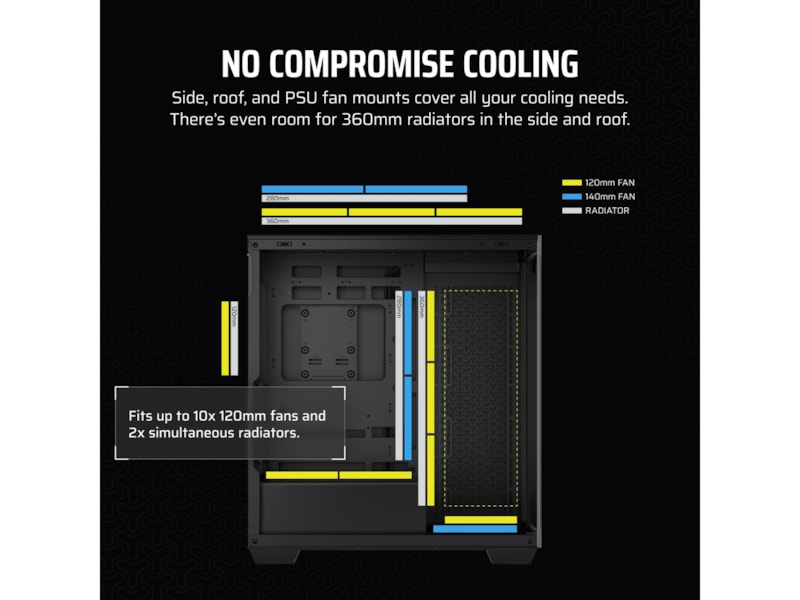 Corsair 3500X Tempered Glass Mid-Tower (svart) Midi tower