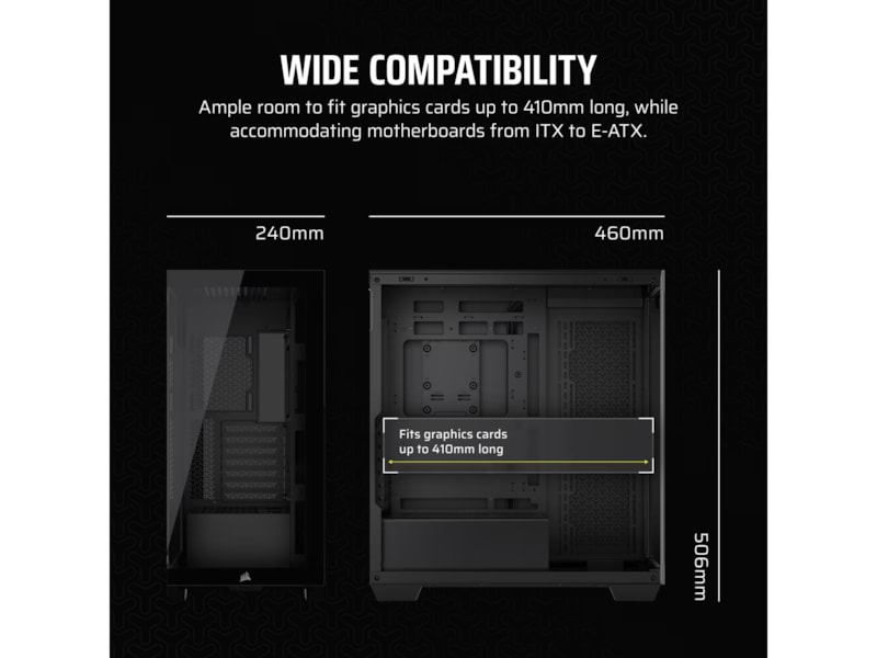 Corsair 3500X Tempered Glass Mid-Tower (svart) Midi tower