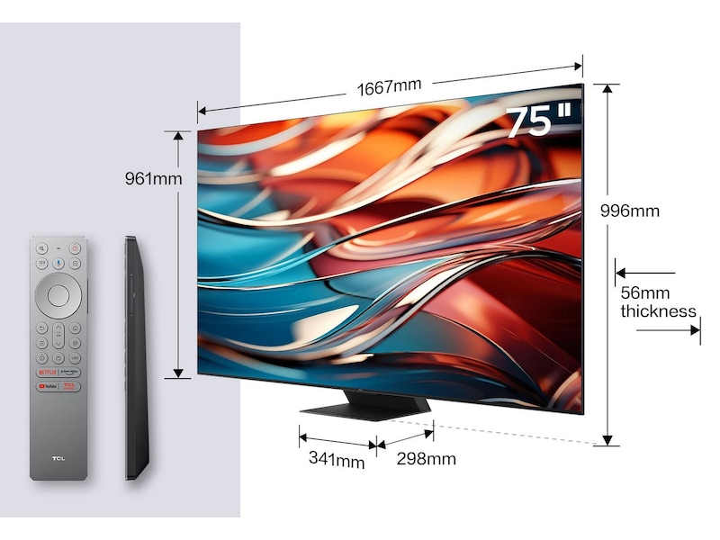 TCL 75" 75C855 QLED Pro 4K Google TV 144Hz TV