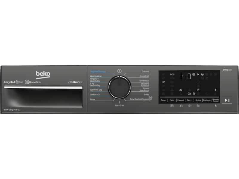 Beko BDFT710442MB Tvättmaskin/Torktrumlare (svart) Kombinerad tvättmaskin och torktumlare