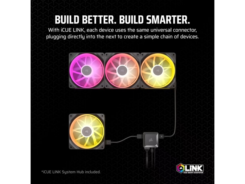 Corsair iCUE Link LX140 RGB Fläkt 2pk (svart) Fläkt