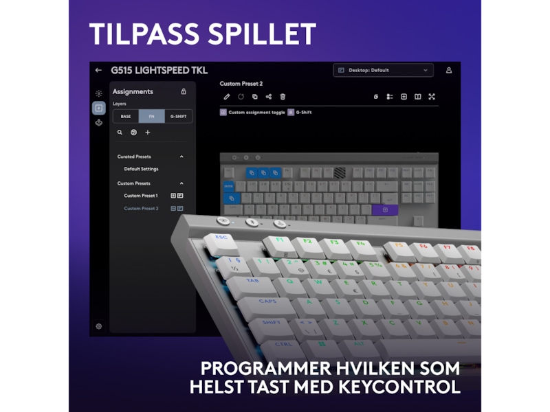 Logitech G G515 Lightspeed Gamingtangentbord (vit) Gamingtangentbord