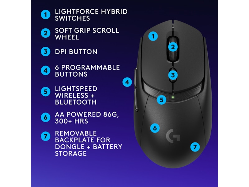 Logitech G G309 Lightspeed Gamingmus (svart) Gamingmus