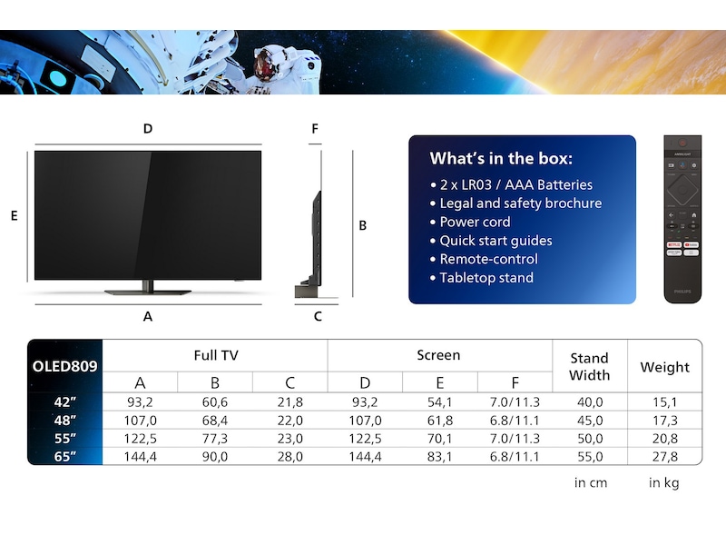 Philips 55" 4K UHD OLED Smart TV Ambilight 55OLED809 TV