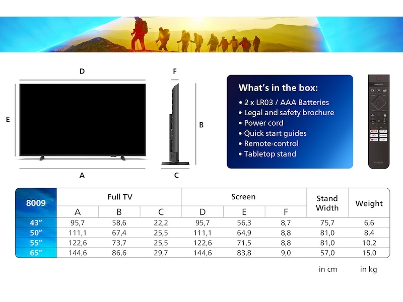 Philips 50" 4K UHD LED Smart TV Ambilight 50PUS8009 TV